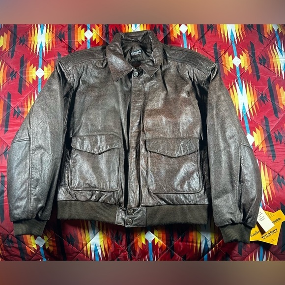Wilsons Leather Brown Bomber Jacket - Picture 1 of 9